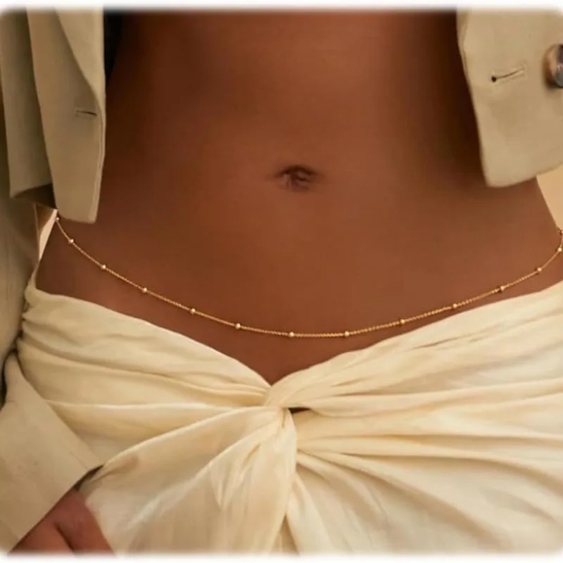 Body Jewelry Gold Plated - Waterproof Waist Chains for Women 14K