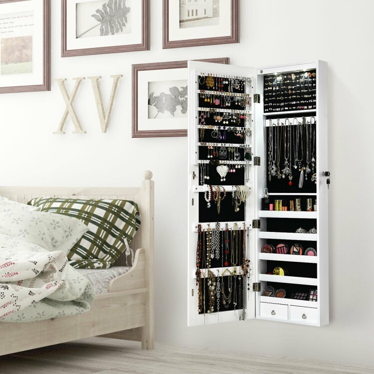 Body Jewelry Rings - Jewelry Cabinet Lockable Armoire Storage Wall
