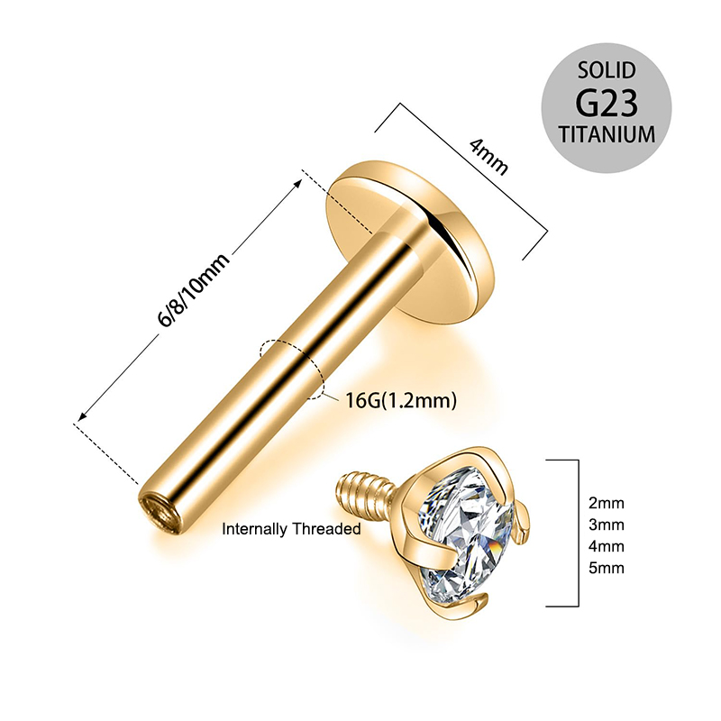 16G Titanium Internally Thread - Body Jewelry Back のレビューと価格