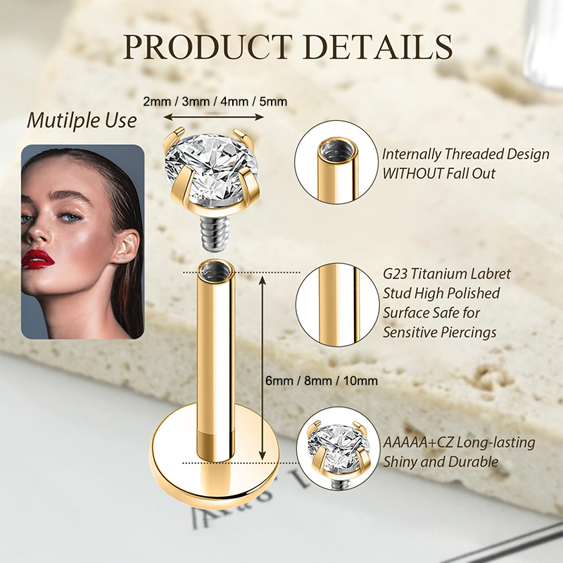16G Titanium Internally Thread - Body Jewelry Back のレビューと価格