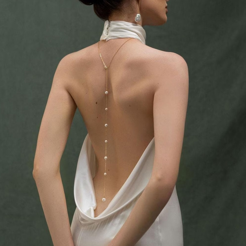 Bohemian Bridal Back Chain Nec - Body Jewelry For Backless Dress のレビューと価格
