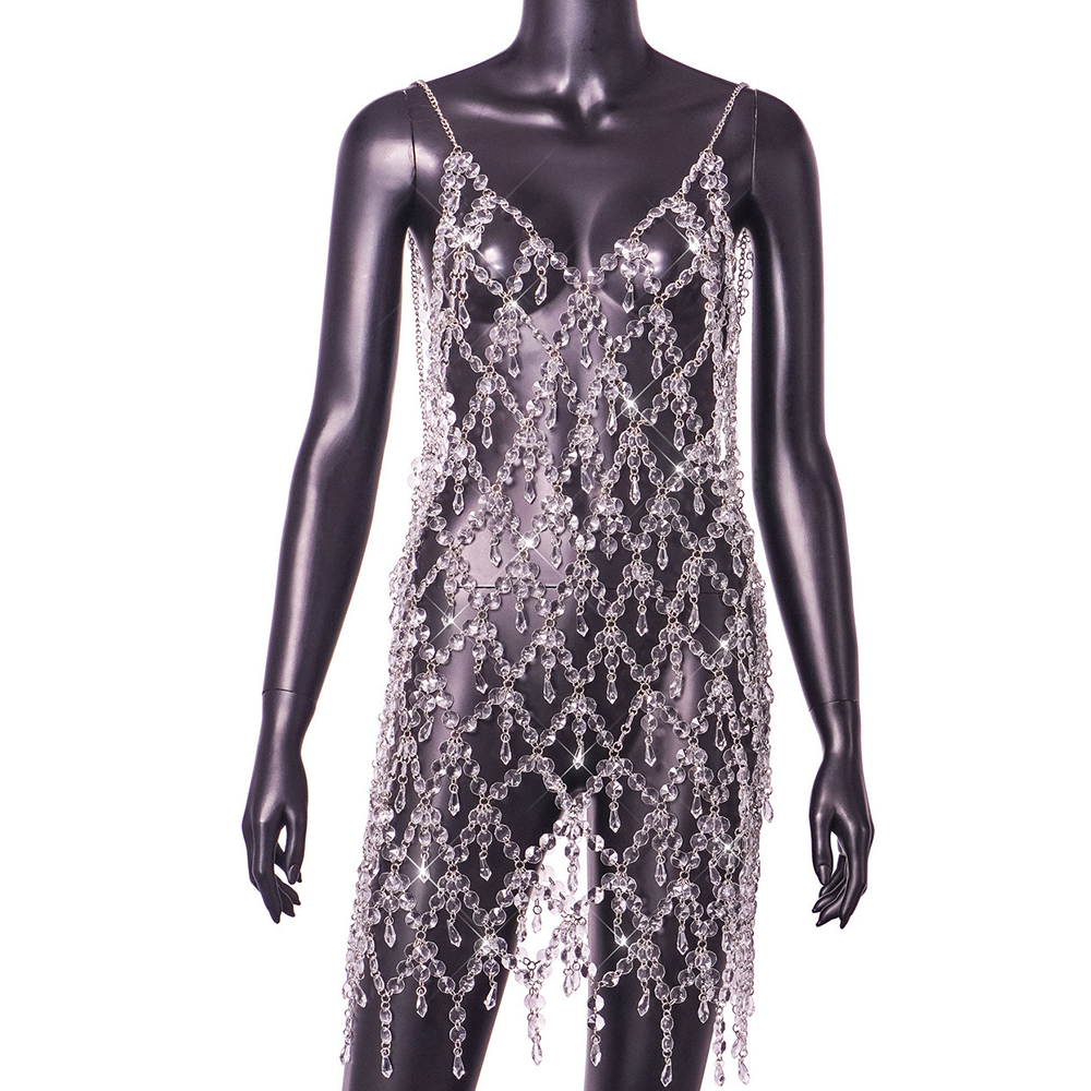 Sexy See Through Mini Acrylic  - Body Jewelry For Backless Dress のレビューと価格