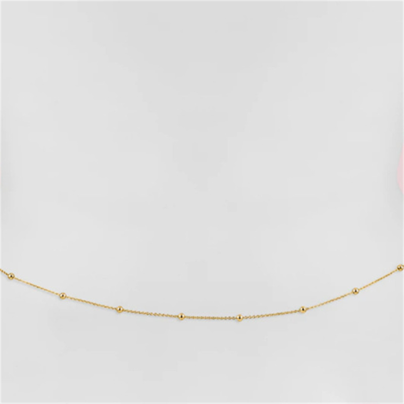 Girls Simple Beaded Belly Chai - Body Jewelry Gold のレビューと価格