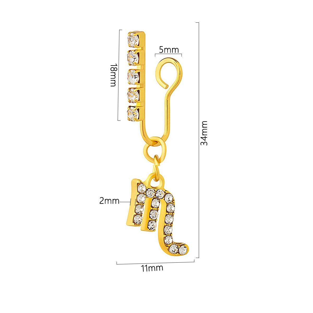 2 Pack Ear Clips Metal Zircon  - Body Jewelry Ear Plugs のレビューと価格