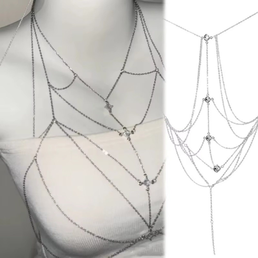 Glitter Rhinestone Bust Chain  - Body Jewelry Luxury のレビューと価格