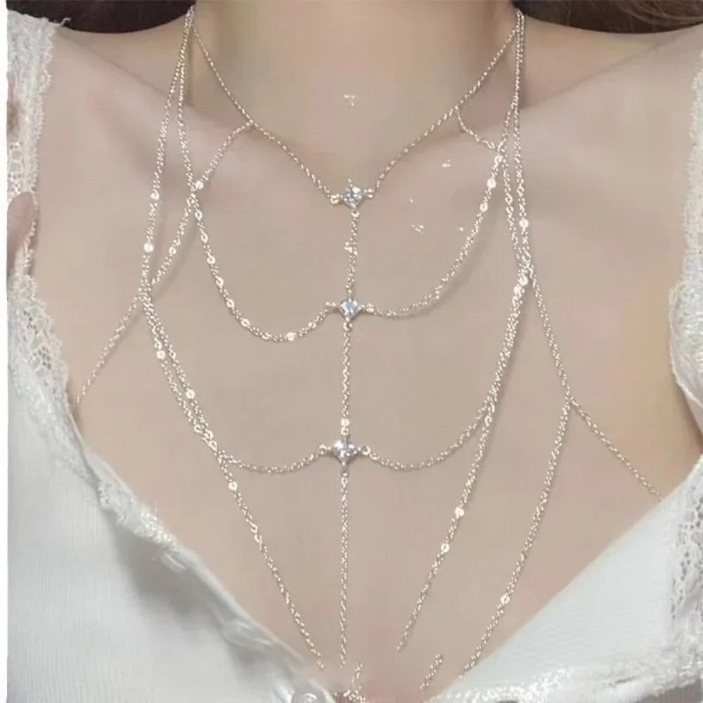 Glitter Rhinestone Bust Chain  - Body Jewelry Luxury のレビューと価格