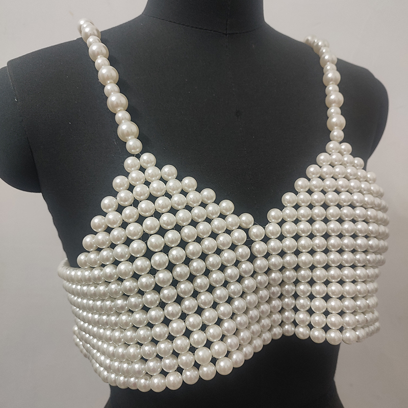 Winter Women's Handmade Pearl  - Body Jewelry Vest のレビューと価格