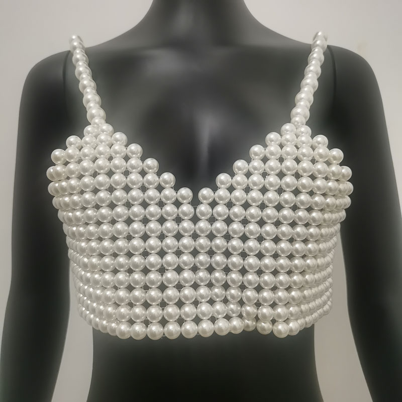 Winter Women's Handmade Pearl  - Body Jewelry Vest のレビューと価格