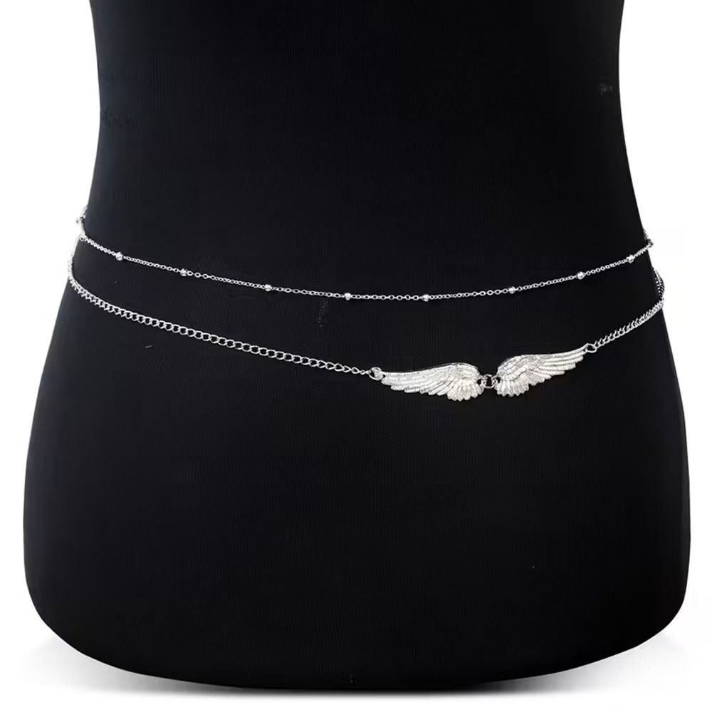 Gift Elegant Double Layer Wing - Body Jewelry Gold のレビューと価格