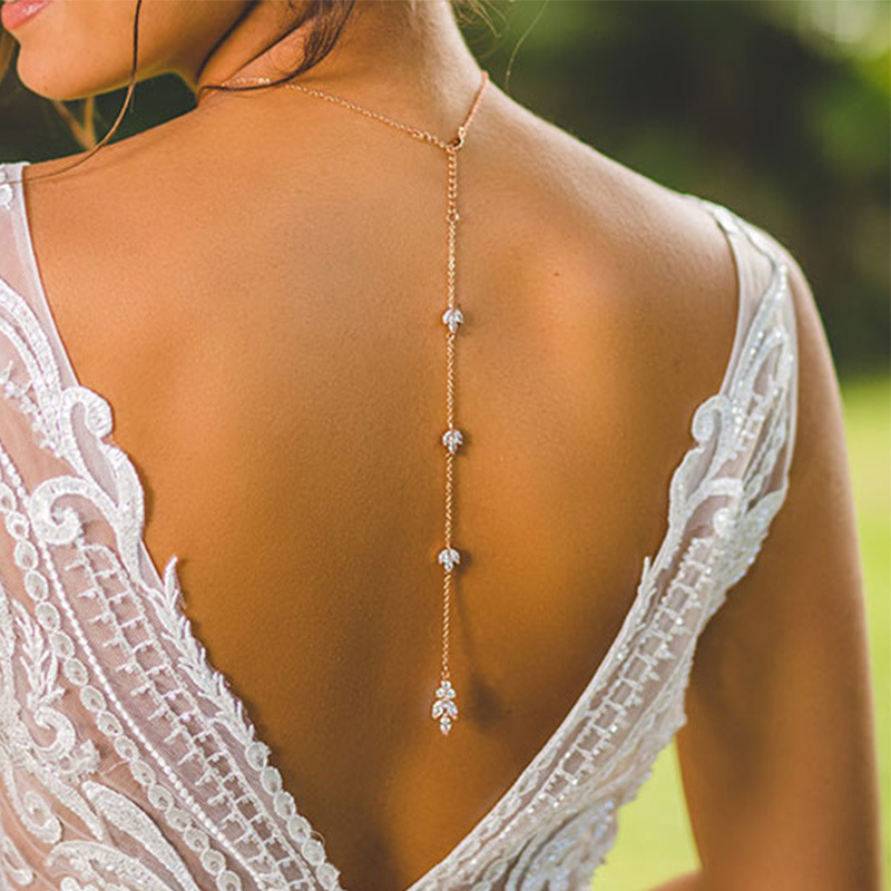 Back Chain Rhinestone Pendant  - Body Jewelry For Backless Dress のレビューと価格