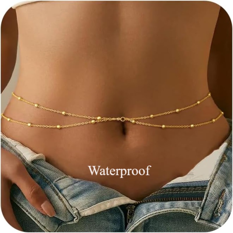 Waist Chain for Women Waterpro - Body Jewelry Gold Plated のレビューと価格