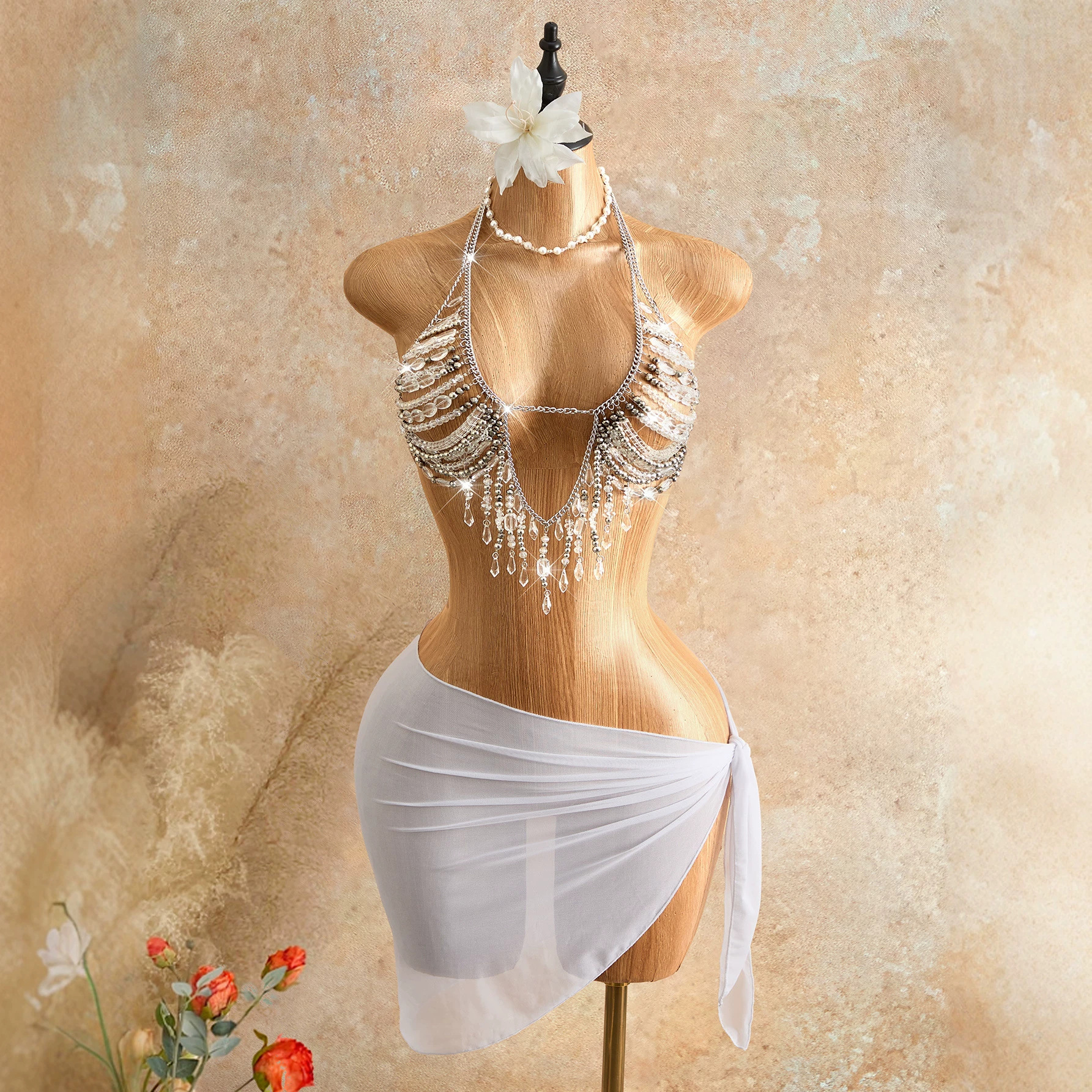 Deep-v Neck Tank Vest Tops Bea - Body Jewelry Vest のレビューと価格