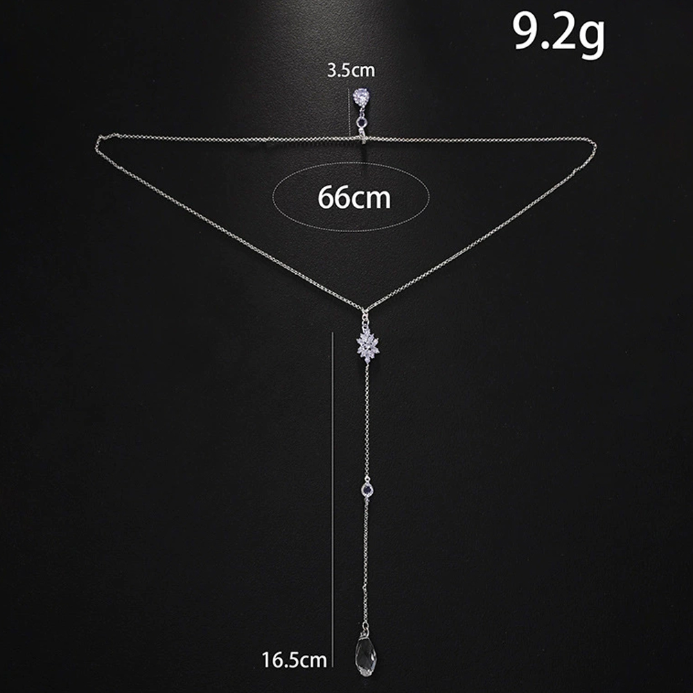 Luxury Zircon Water Drop Back  - Body Jewelry For Backless Dress のレビューと価格
