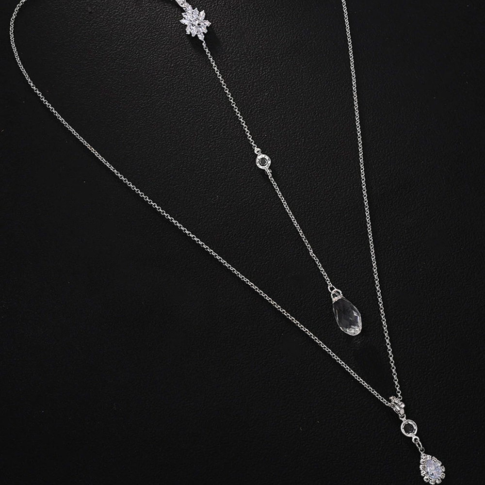 Luxury Zircon Water Drop Back  - Body Jewelry For Backless Dress のレビューと価格