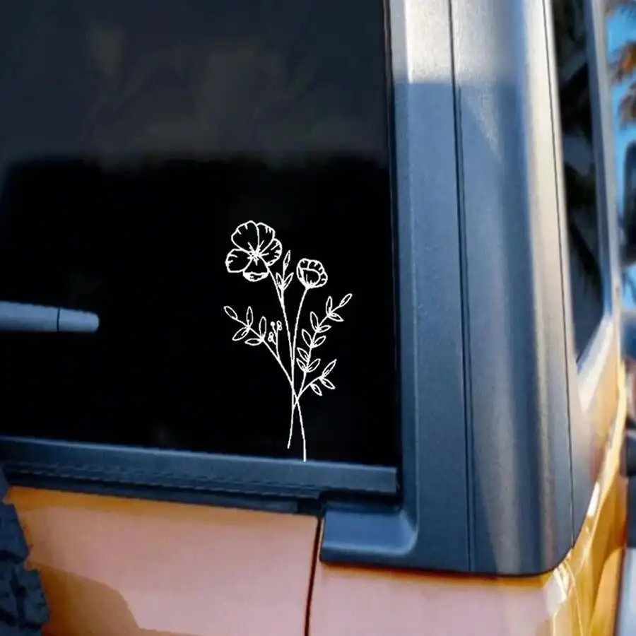 1pc Wild Flower Car Sticker, S - Body Jewelry Back のレビューと価格