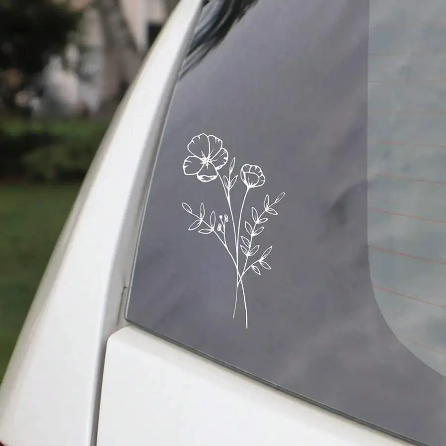 1pc Wild Flower Car Sticker, S - Body Jewelry Back のレビューと価格