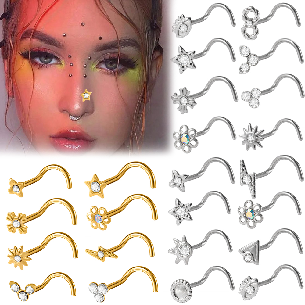 1-15PCS Stainless Steel Nose S - Body Jewelry Etc のレビューと価格