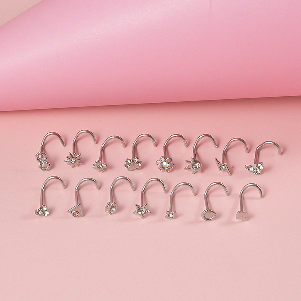 1-15PCS Stainless Steel Nose S - Body Jewelry Etc のレビューと価格