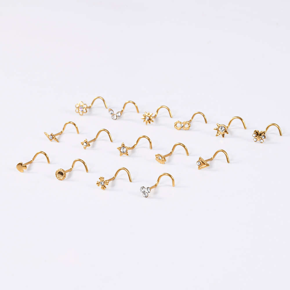 1-15PCS Stainless Steel Nose S - Body Jewelry Etc のレビューと価格
