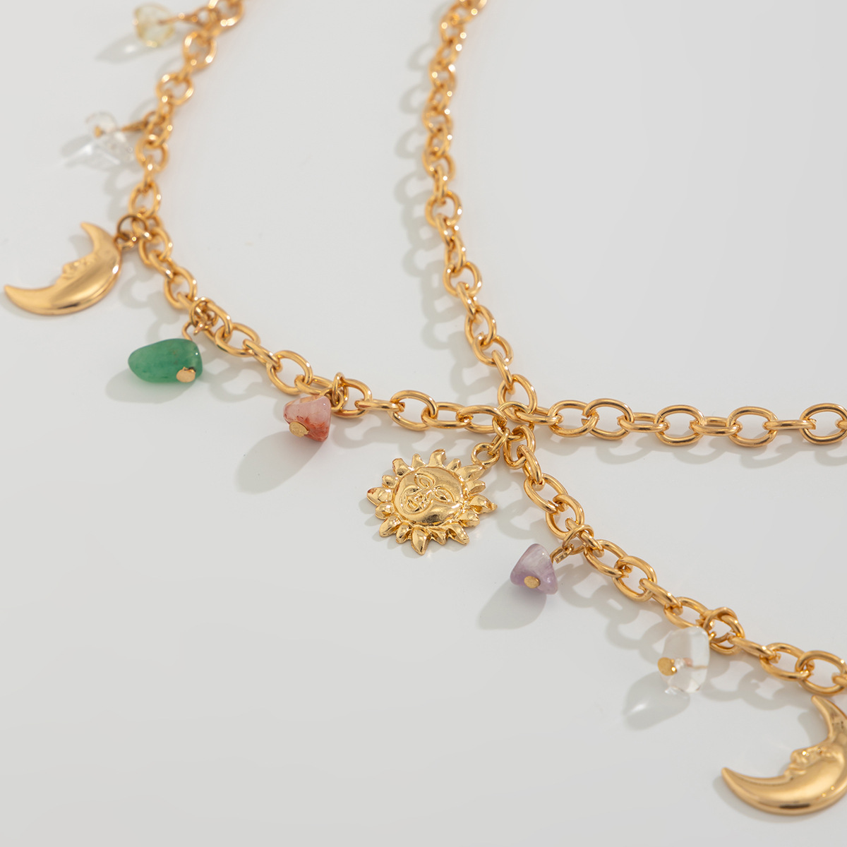 Boho Star Moon Sun Pendant Wai - Body Jewelry Gold のレビューと価格