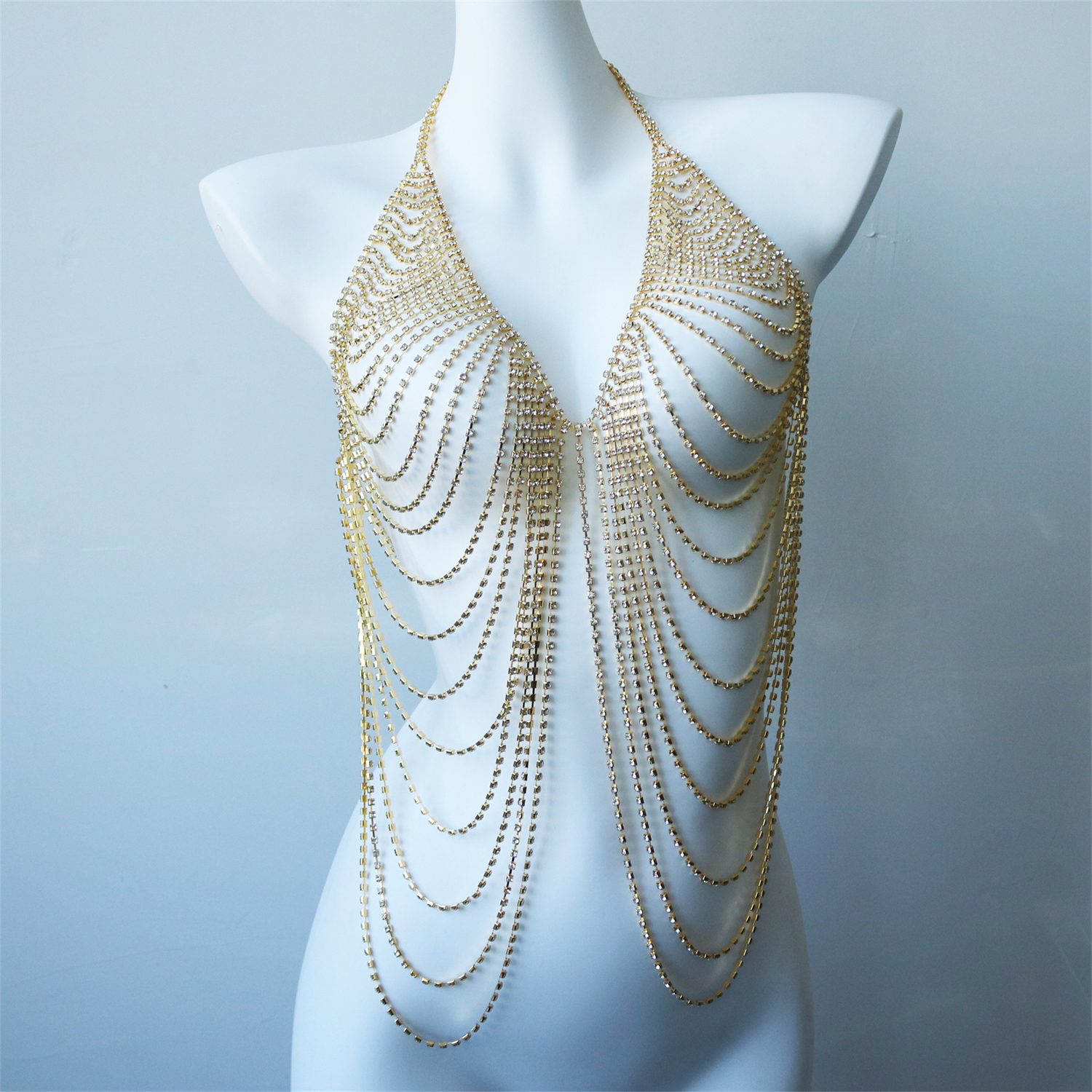Women's Multi-Layer Chest Chai - Body Jewelry Harness のレビューと価格