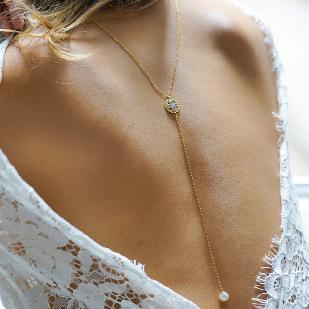 Stonefans Simple Pearl Back Ch - Body Jewelry For Backless Dress のレビューと価格