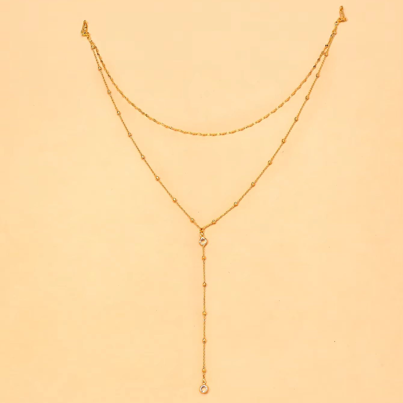 Delicate Gold Plated CZ Beaded - Body Jewelry For Backless Dress のレビューと価格