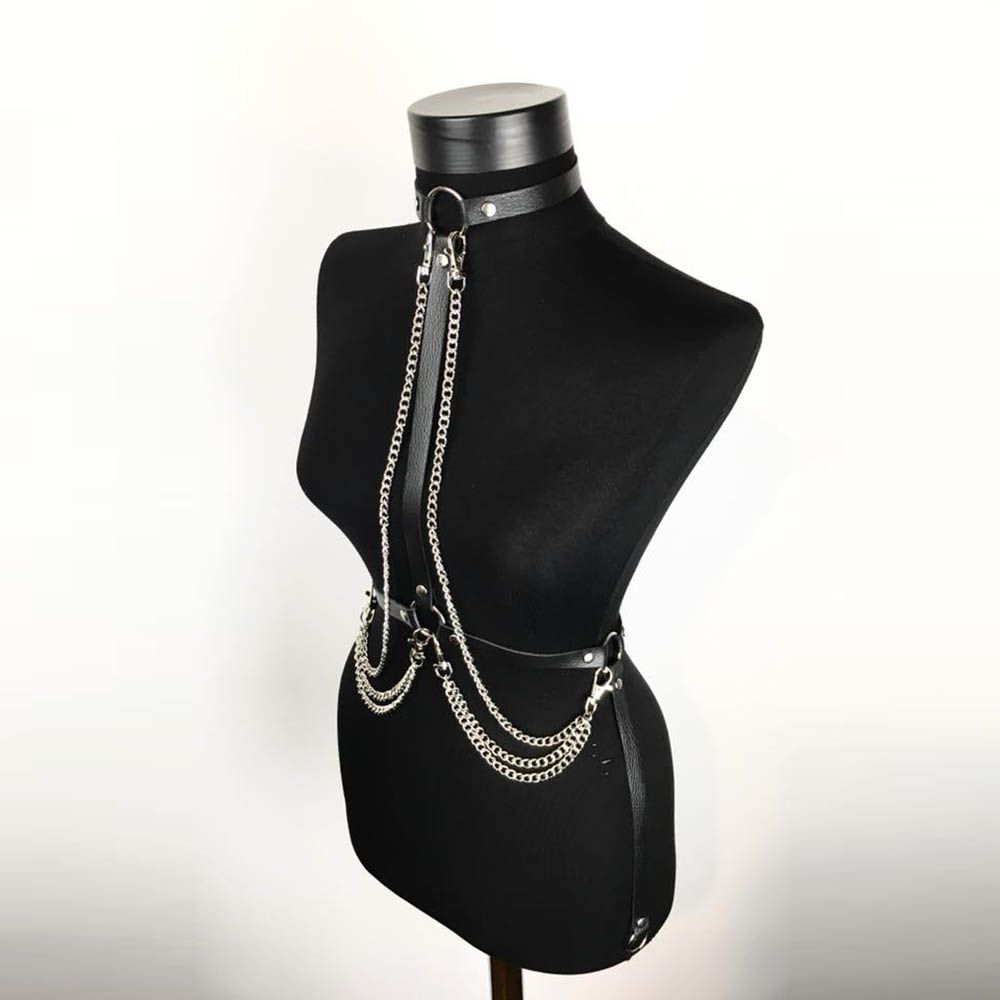 Punk Leather Body Chains Tasse - Body Jewelry Harness のレビューと価格