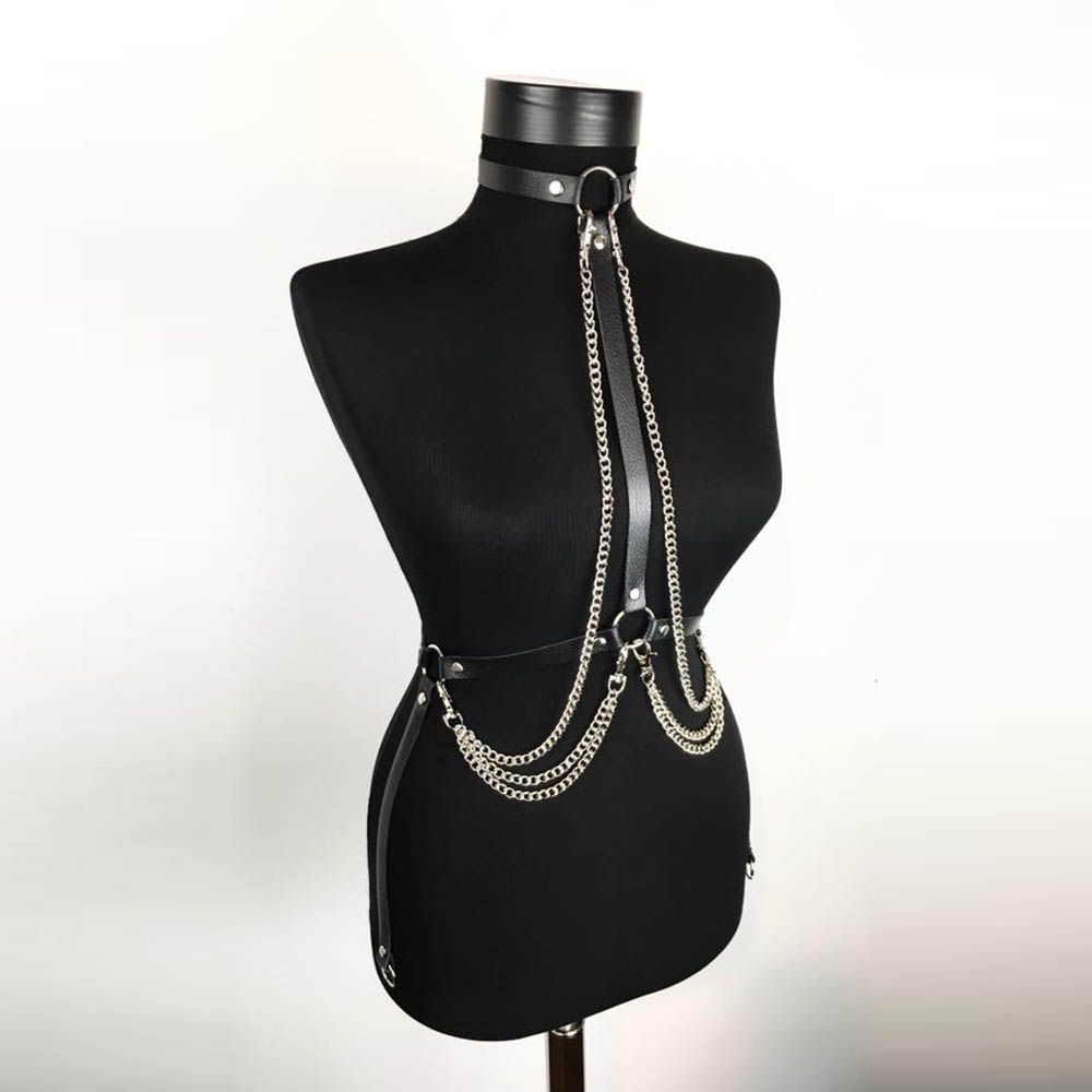 Punk Leather Body Chains Tasse - Body Jewelry Harness のレビューと価格
