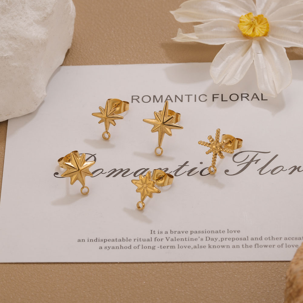6pcs Stainless Steel Star Earr - Body Jewelry Gold のレビューと価格