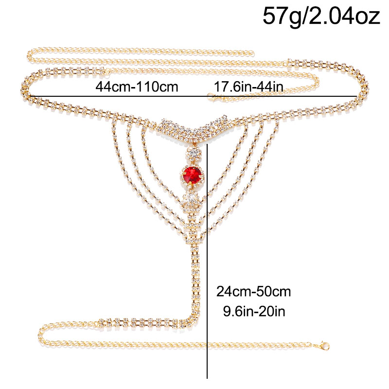 Crystal Rhinestone Body Chain  - Body Jewelry Women のレビューと価格