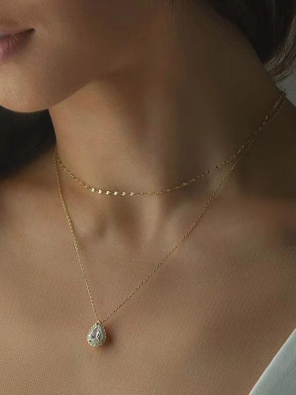 Gold Silver Teardrop Crystal B - Body Jewelry For Backless Dress のレビューと価格