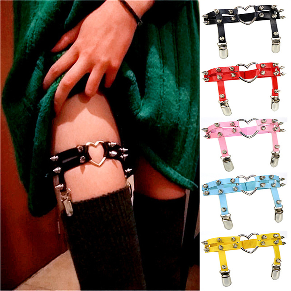 1Pcs Women Punk Goth Heart PU  - Body Jewelry Rings のレビューと価格