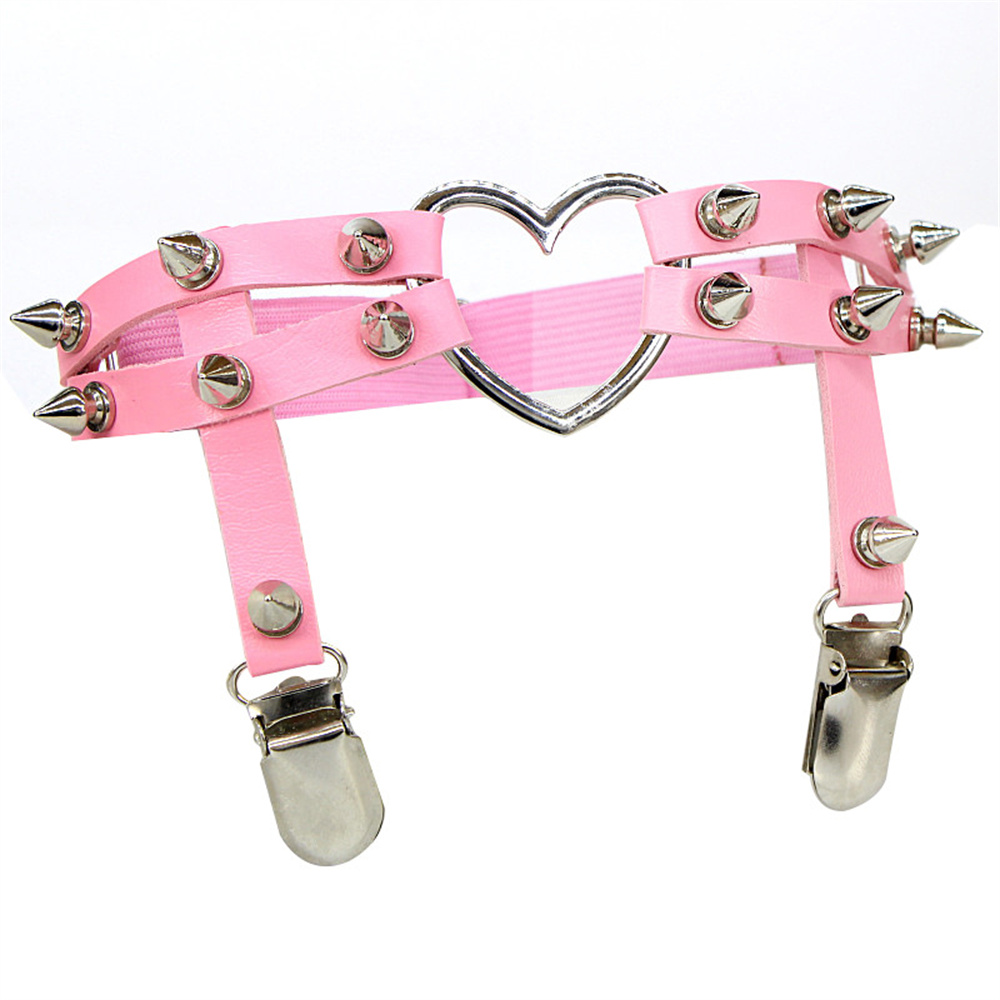 1Pcs Women Punk Goth Heart PU  - Body Jewelry Rings のレビューと価格