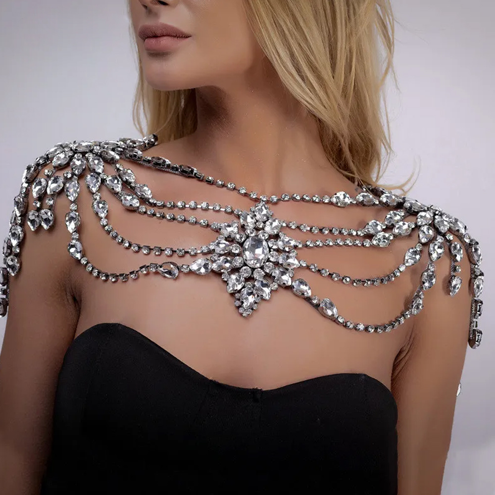 Boho Crystal Bridal Shoulder C - Body Jewelry Luxury のレビューと価格