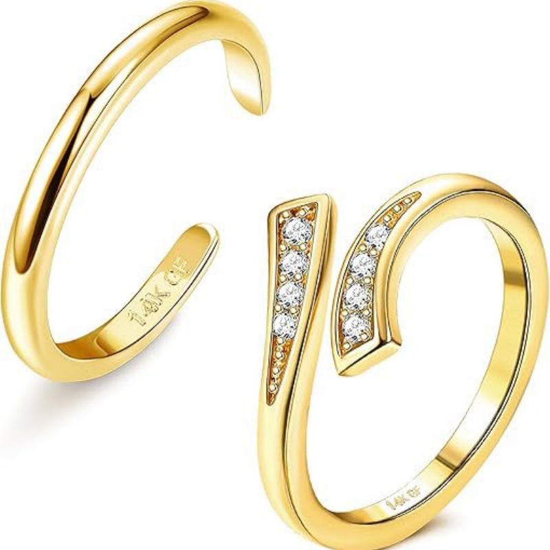 14K Gold-Plated Adjustable Zir - Body Jewelry Rings のレビューと価格