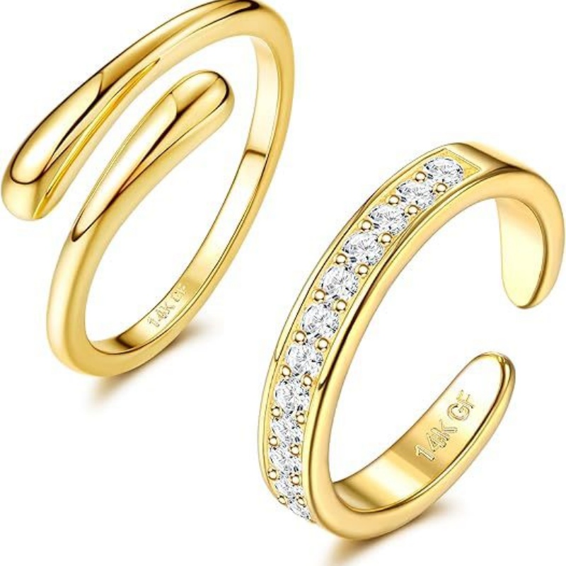 14K Gold-Plated Adjustable Zir - Body Jewelry Rings のレビューと価格