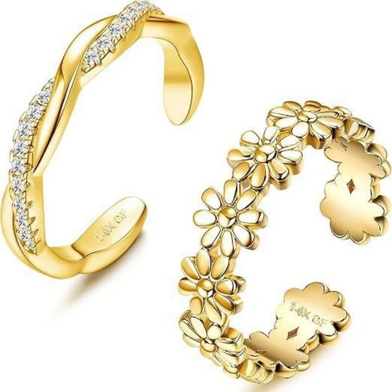 14K Gold-Plated Adjustable Zir - Body Jewelry Rings のレビューと価格