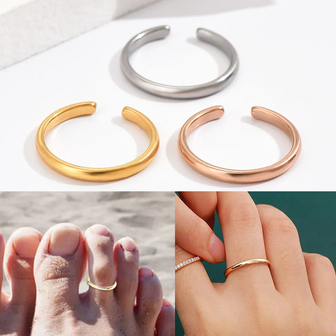 1PC Toe Rings for Women Adjust - Body Jewelry Rings のレビューと価格