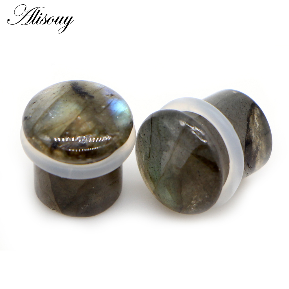 Alisouy 2pcs Labradorite Glow  - Body Jewelry Ear Plugs のレビューと価格