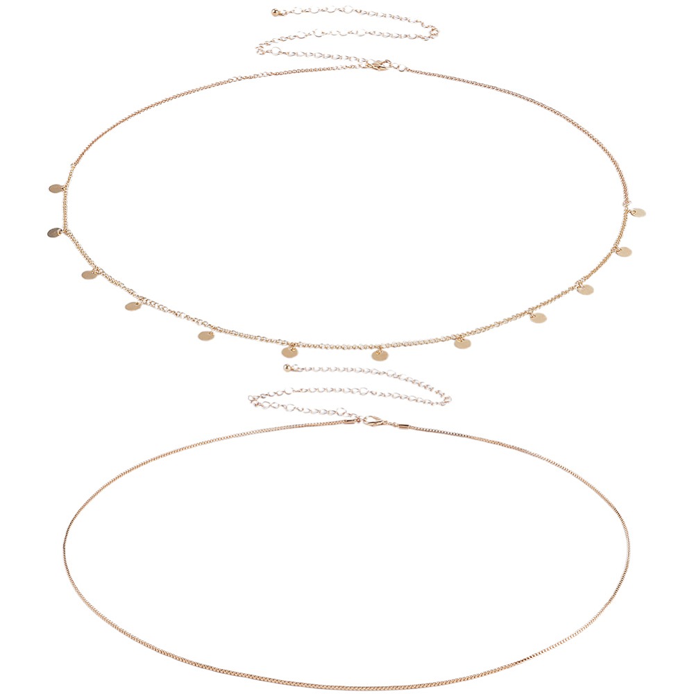 2Pcs Iron Waist Body Chain Bik - Body Jewelry Women のレビューと価格