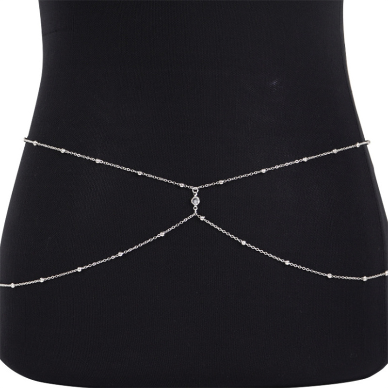 Clear Rhinestone Beaded Belly  - Body Jewelry Gold のレビューと価格