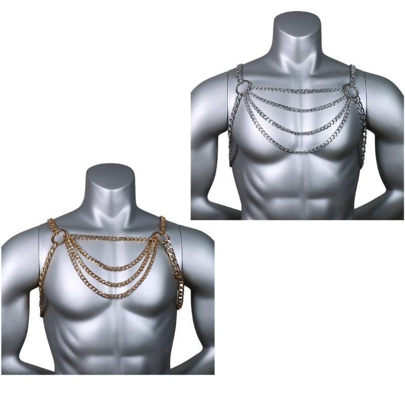 Men's Sexy Metal Body Chest Ch - Body Jewelry Harness のレビューと価格