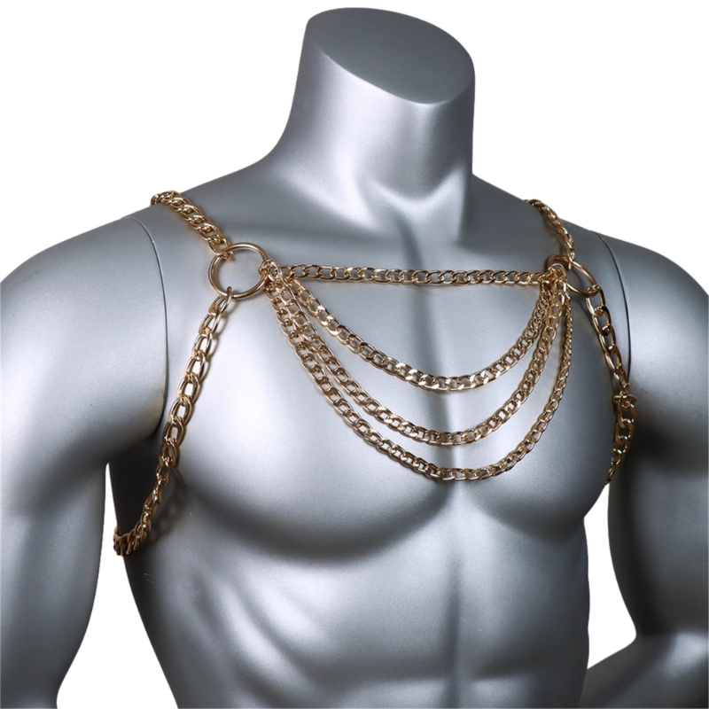 Men's Sexy Metal Body Chest Ch - Body Jewelry Harness のレビューと価格