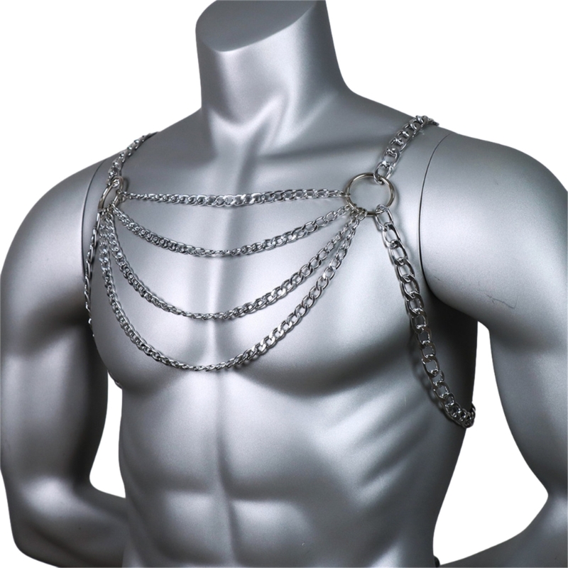 Men's Sexy Metal Body Chest Ch - Body Jewelry Harness のレビューと価格
