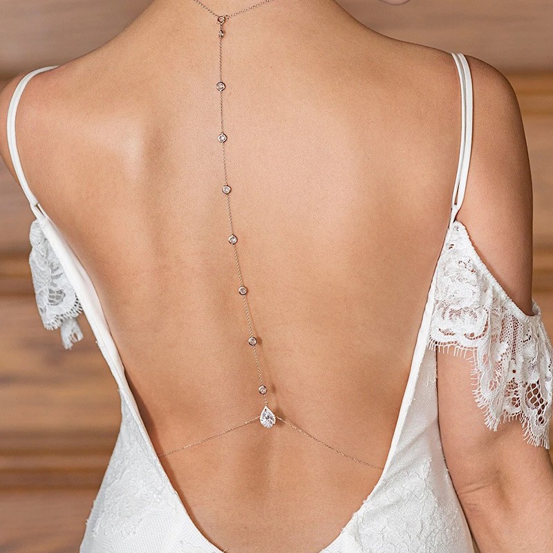 Hot style zircon back chain br - Body Jewelry Back のレビューと価格