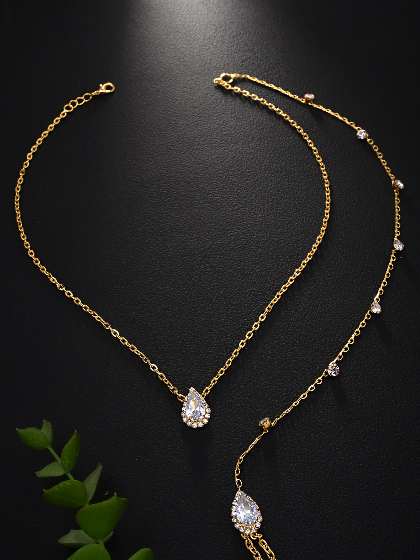 Hot style zircon back chain br - Body Jewelry Back のレビューと価格