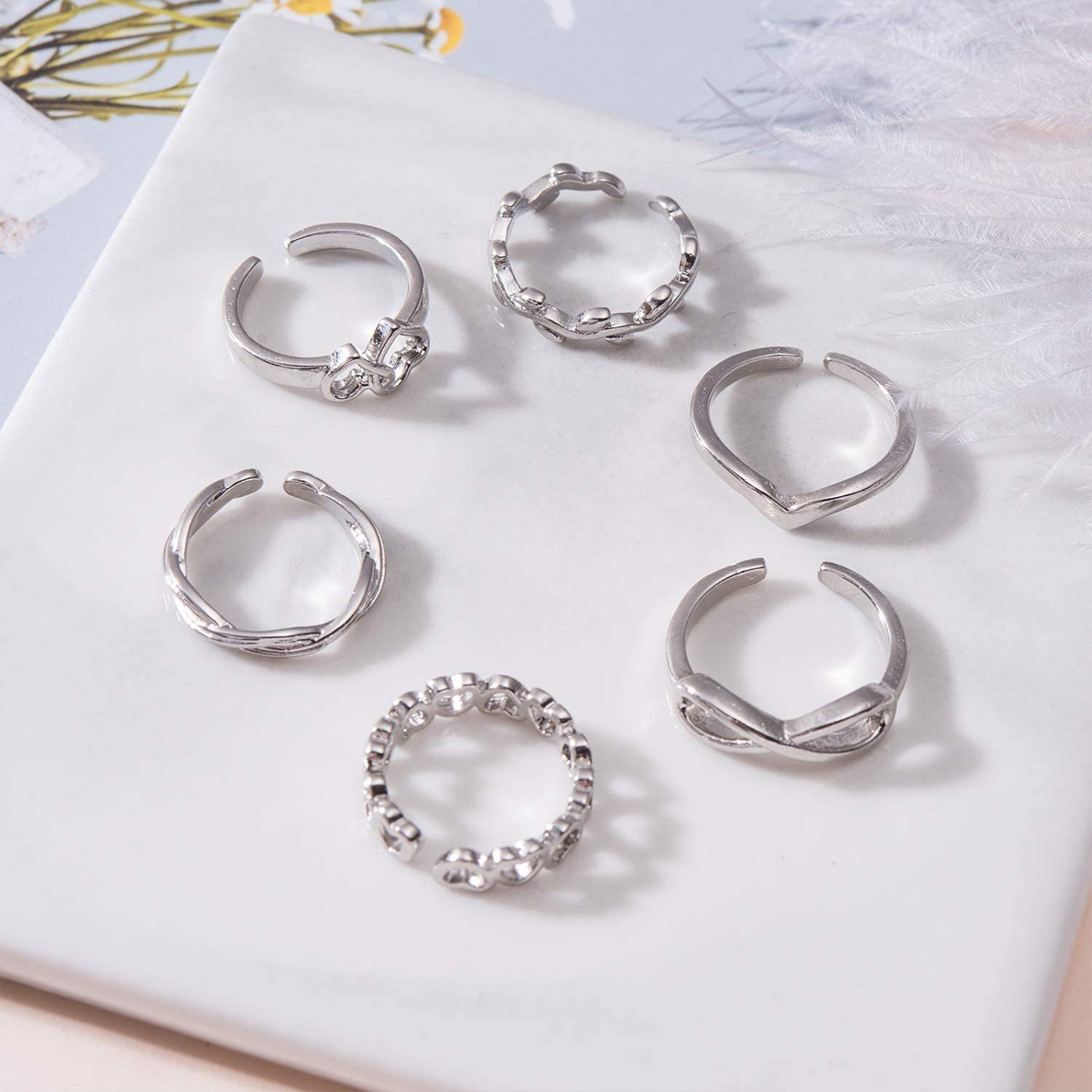 10/12Pcs Toe Rings for Women O - Body Jewelry Rings のレビューと価格