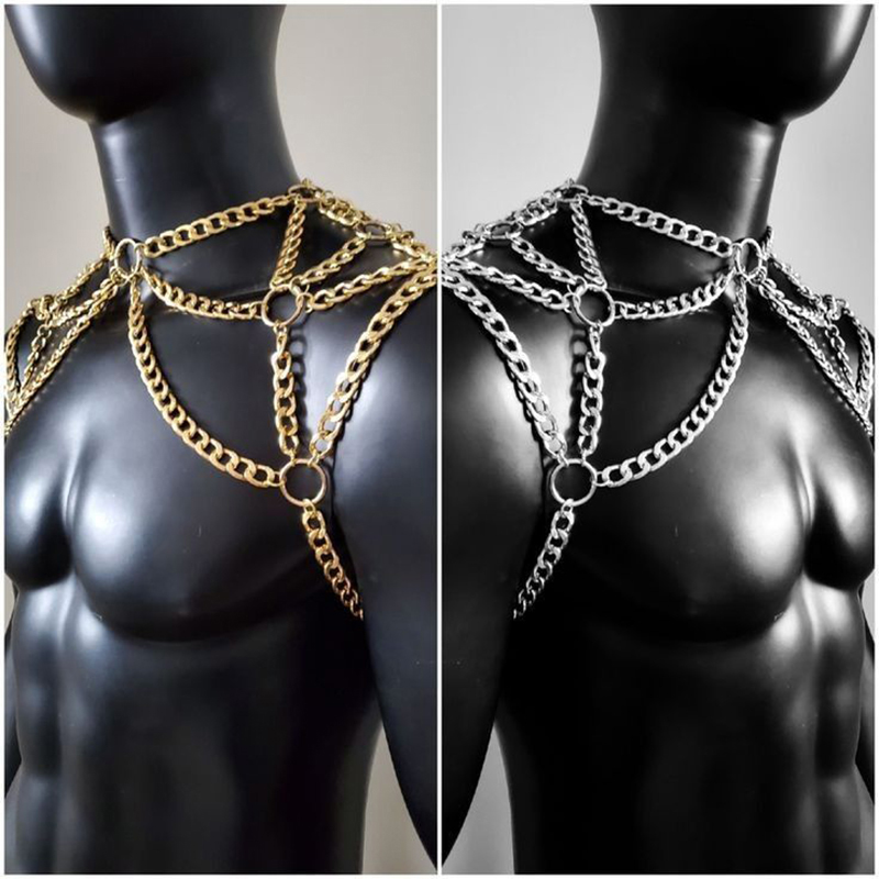 Punk Men Shoulder Body Chain B - Body Jewelry Back のレビューと価格