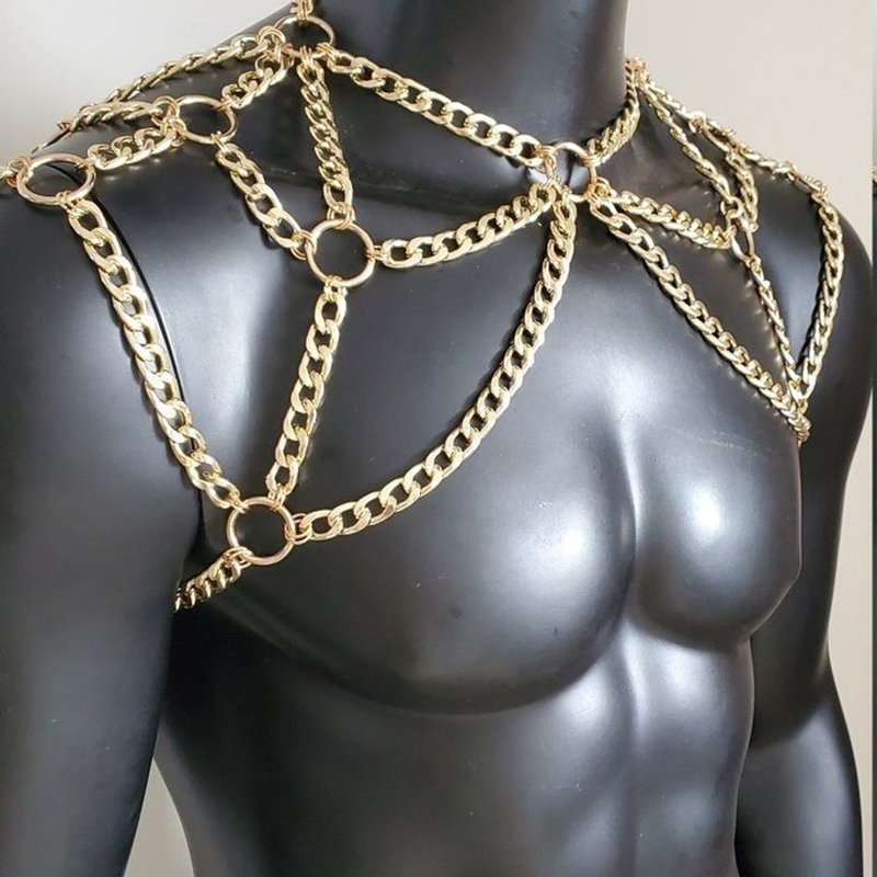 Punk Men Shoulder Body Chain B - Body Jewelry Back のレビューと価格